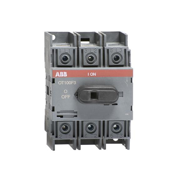 1SCA105004R1001 Рубильник OT100F3 до 100А 3х-полюсный для установки на DIN-рейку или монтажная плата (с